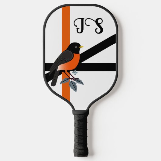 Robins en bloemen pickleball paddle (Voorkant)