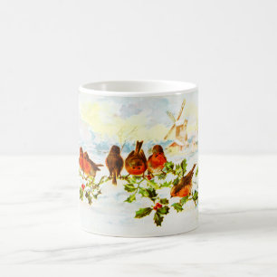Robins en holly koffiemok