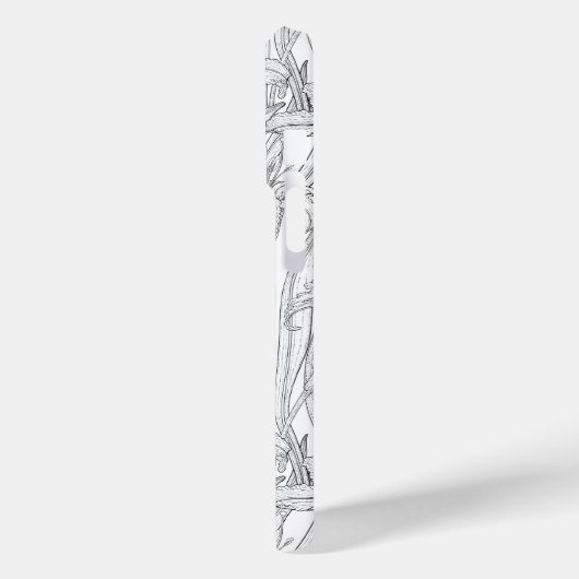 Robins en leliebloemen, zwart en wit Case-Mate iPhone case (Achterkant / Links)