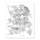 Robins en Magnolia Rubberstempel (Afrduk)