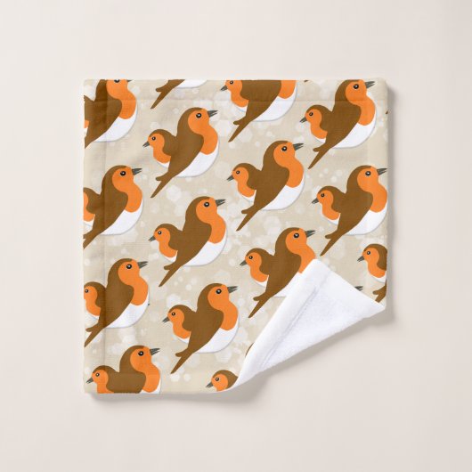 Robins européens (Gant de toilette)