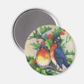 Robins & Holly Kerstmis Magneet (Voorkant / Achterkant)