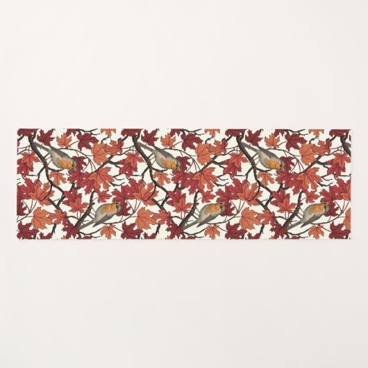 Robins in maple tree on off white yogamat (Voorkant (horizontaal))