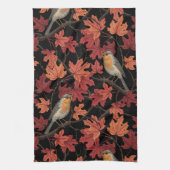 Robins in maple tree theedoek (Verticaal)