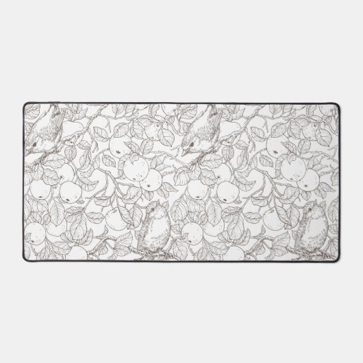 Robins in the apple tree/umber and white bureaumat (Voorkant)