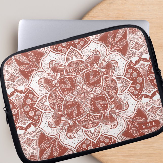 Robins Mandala Boho Birds Laptop Sleeve (Creator heeft geüpload)