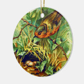 Robin's Nest  Illustratie Keramisch Ornament (Links)