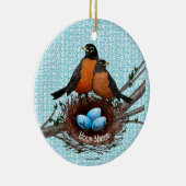 Robins Nest-Ornament Keramisch Ornament (Rechts)
