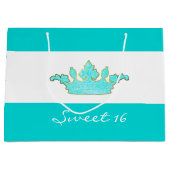 Robins Oeuf Bleu Couronne personnalisé Sac cadeau (Devant)