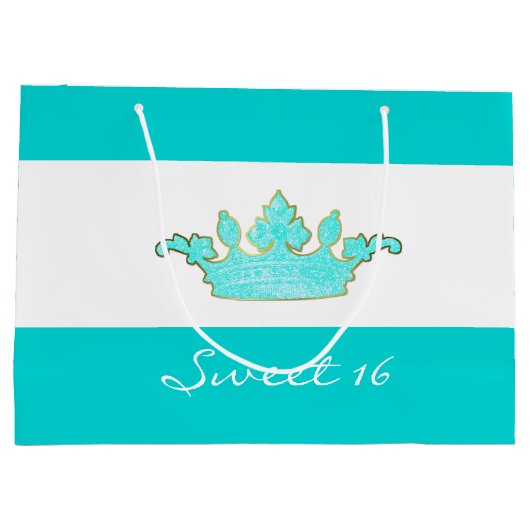 Robins Oeuf Bleu Couronne personnalisé Sac cadeau (Dos)