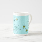 Robin's Oeuf Blue Starbursts China Mug (Devant droit)