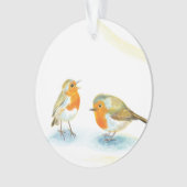 Robins rouges en hiver (devant)