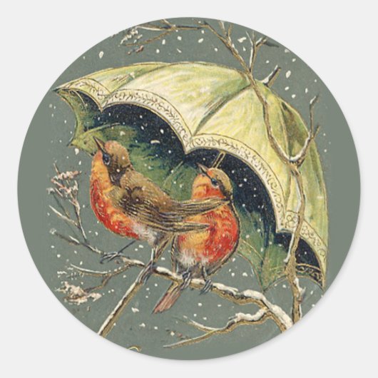 Robins Sous Stickers Parapluies (Devant)