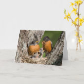 Robins V Wenskaart Kaart (Gele Bloem)