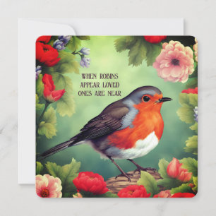 Robins verschijnen wanneer geliefden in de buurt z feestdagenkaart
