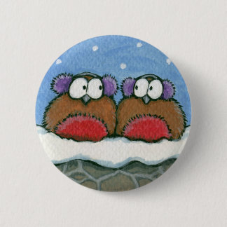 Robins Wearmuffs - Festive Robin Art Button