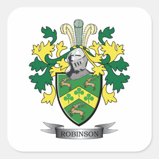 Robinson Coat of Arms Vierkante Sticker (Voorkant)