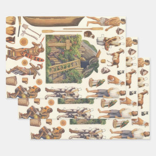 Robinson Crusoe, Jouets Vintages en papier victori