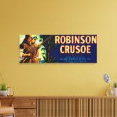 Robinson Crusoe Melon Label Niland, CA Canvas Afdruk (Insitu (Woonkamer))