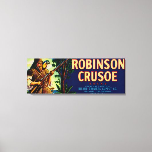 Robinson Crusoe Melon Label Niland, CA Canvas Afdruk (Voorkant)