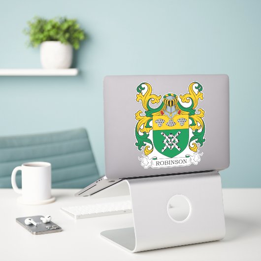 Robinson Family Crest Sticker (Laptop op bureau)