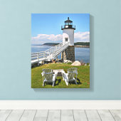 Robinson Point Lighthouse, Isle Au Haut, Maine Canvas Afdruk (Insitu (Houten vloer))