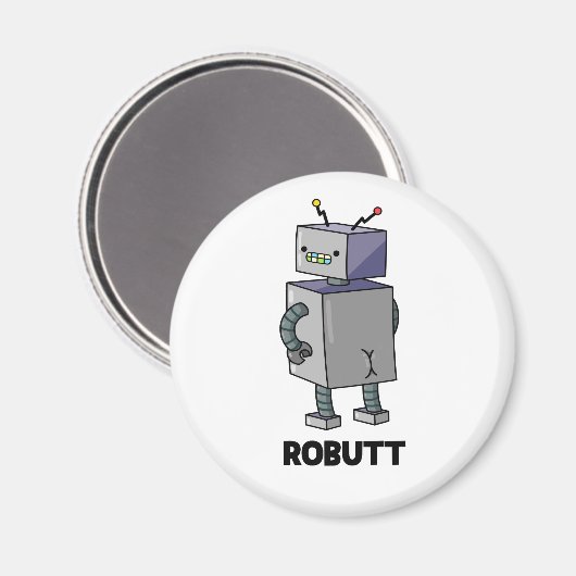 Robit Funny Robot Pun Magneet (Voorkant / Achterkant)