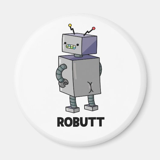 Robit Funny Robot Pun Magneet (Voorkant)