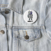Robit Funny Robot Pun Ronde Button 5,7 Cm (In situ)