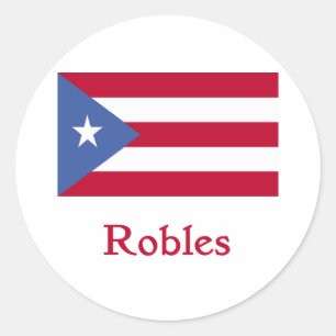 Robles Puerto Ricaanse vlag Ronde Sticker