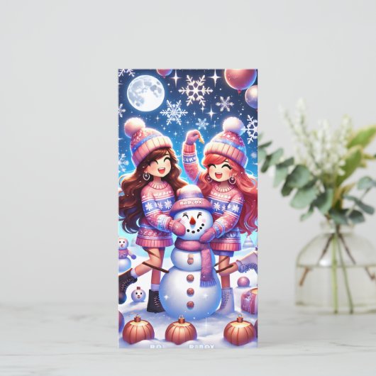 Robloxo's Teen Girls Preppy Flat Holiday Kaart (Staand voorkant)