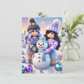 Robloxo's Teen Girls Preppy Noob Holiday Kaart (Staand voorkant)