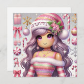 Robloxo's tienermeisjes kerst Kaart (Voorkant / Achterkant)