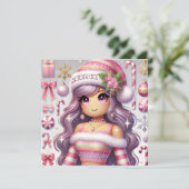 Robloxo's tienermeisjes kerst Kaart (Staand voorkant)