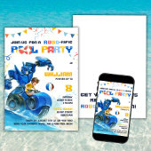Robo Pool Party Anniversaire Invitation