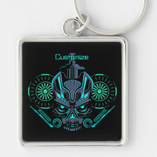 Robo Skull Round Sleutelhanger