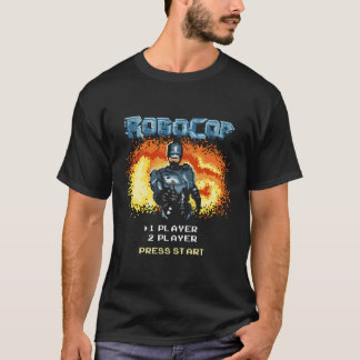 Robocop Video Game Start Menu Pixelated Portrait T-shirt