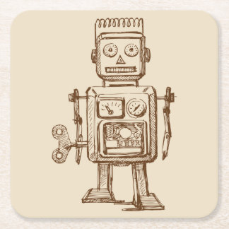 roboketch / tekening vierkante kartonnen onderzetter
