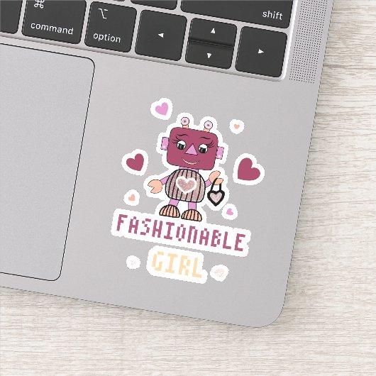 Robomeisje Sticker (Detail)
