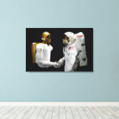 Robonaut 2, een handige, humanoïde astronaut hel 2 canvas afdruk (Insitu (Houten vloer))