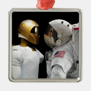 Robonaut 2, een handige, humanoïde astronaut hel  metalen ornament