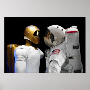Robonaut 2, een handige, humanoïde astronaut hel poster