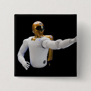 Robonaut 2, een handige, humanoïde astronaut hel vierkante button 5,1 cm