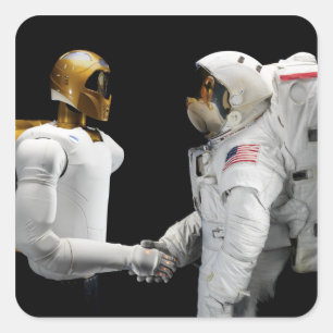 Robonaut 2, een handige, humanoïde astronaut hel  vierkante sticker