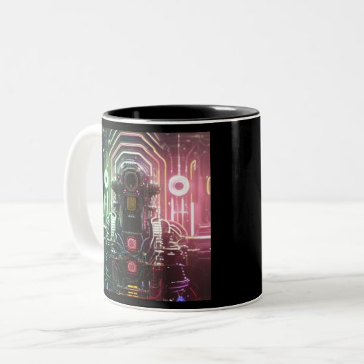 Robot 1 black tasse à deux tons (Devant gauche)
