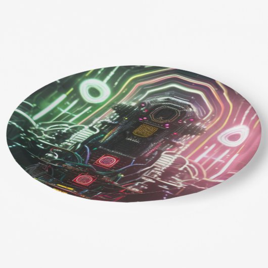 Robot 1 grote papieren borden papieren bordje (Gekanteld)