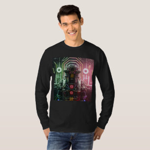 Robot 1 homme manches longues noires T-shirt
