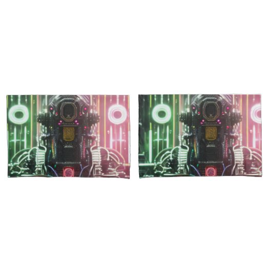 Robot 1 witte standaard kussenslopen paar (Voorkant-Set)