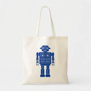 Robot 270620/010 - marineblauw en witte Canvas tas