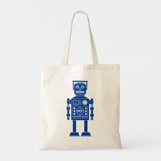 Robot 270620/06 - Navy Blue en White Canvas tas (Achterkant)